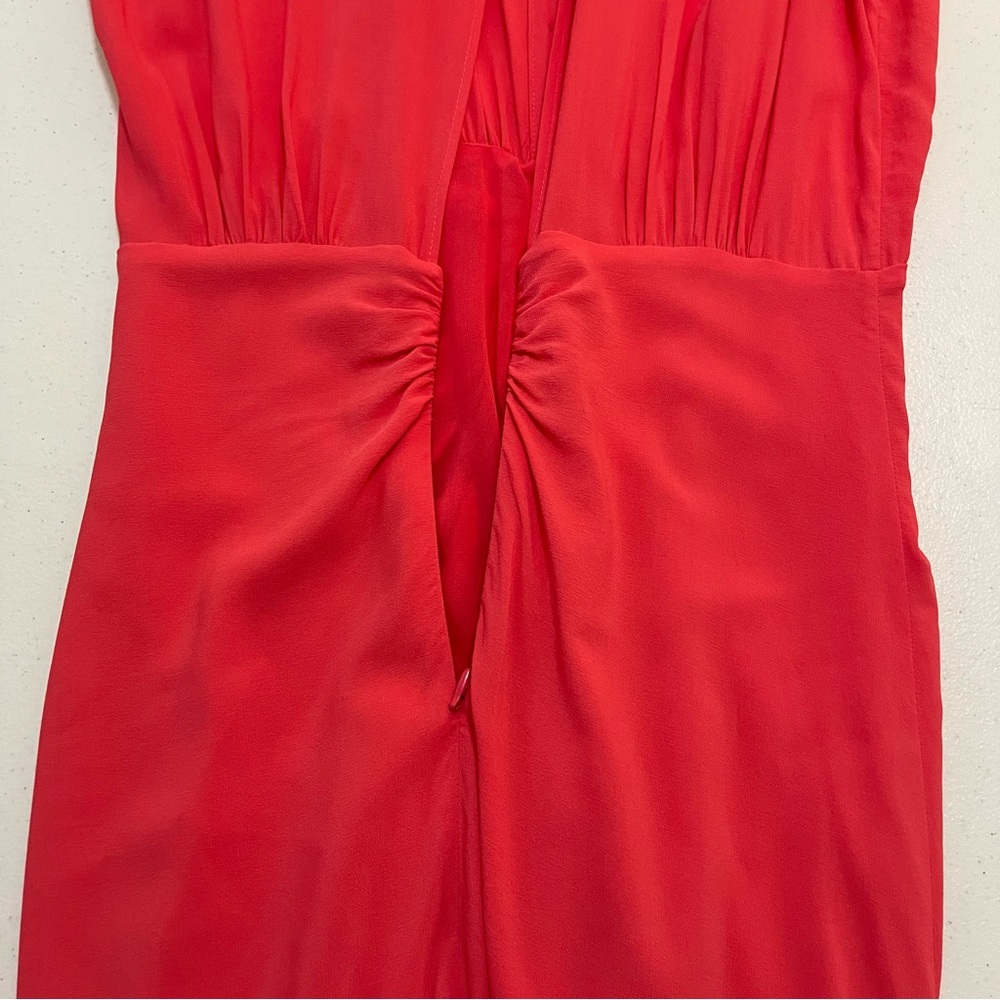 IRO Nima Sleeveless Ruched Hot Coral Dress 40 US 8 - Picture 9 of 16